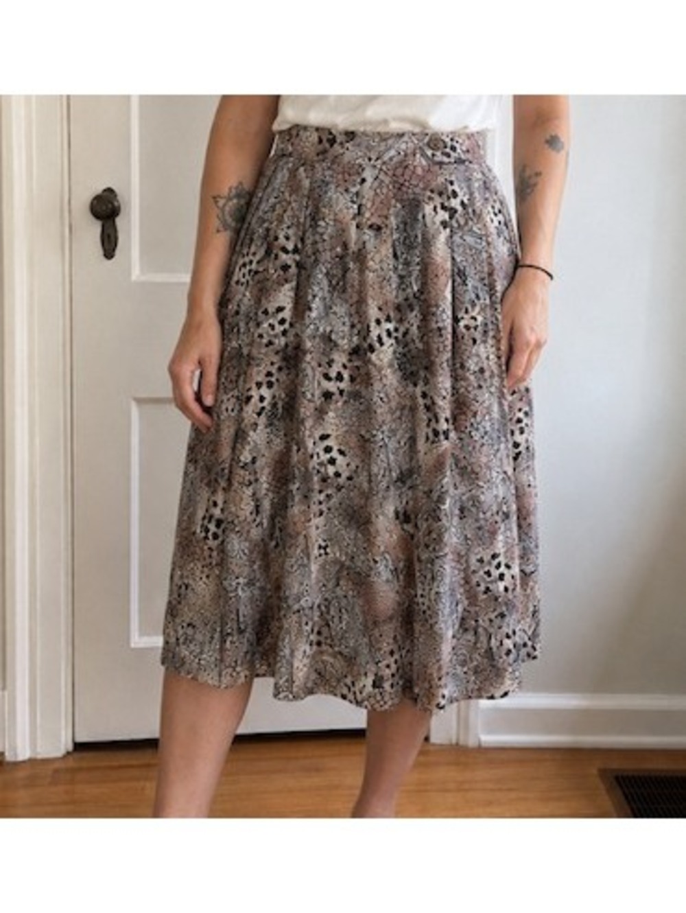 Vintage 1980s Funky Purple Skirt - Small to Medium